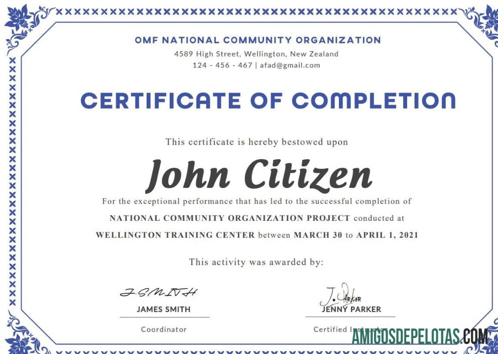 Para baixar modelo de certificado de conclusão dos EUA em formato Word e PDF, versão 3